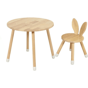 Mesa redonda con silla de conejo
